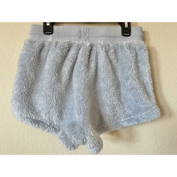 Forever 21 Blue Cloud Plush Drawstring Lounge Hoodie Shorts 2 Piece Set Size S - Picture 5 of 6
